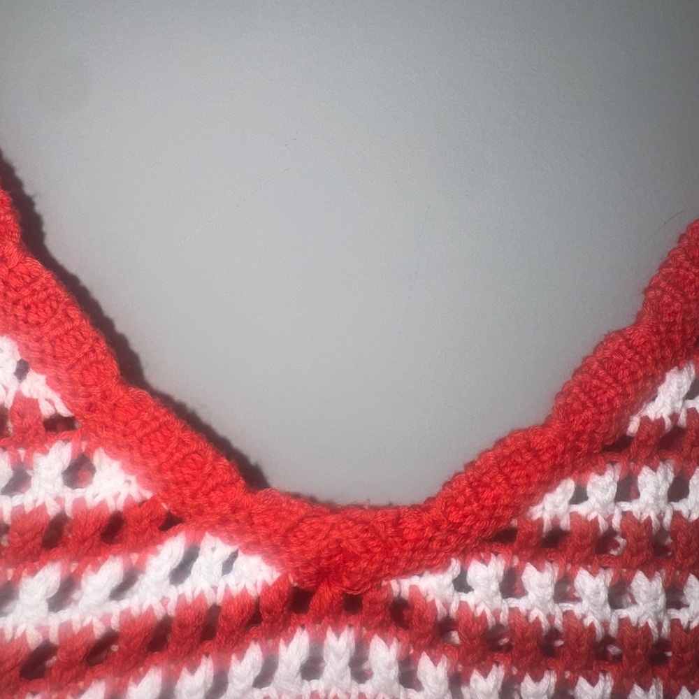 Full Tilt‎ Red White Striped Crochet Peplum Camisole Top NWT Size M - Picture 3 of 5